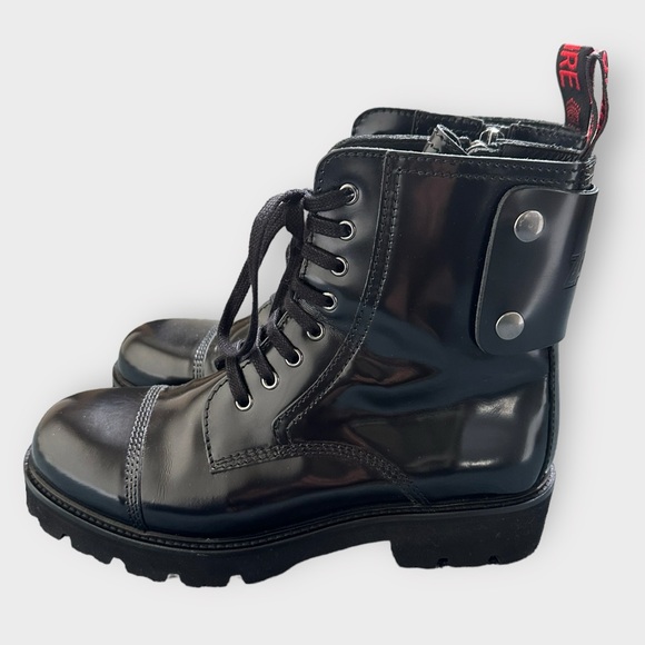 Zadig + Voltaire Morrison Glossy Black Combat Boots, size 38 - Picture 7 of 9